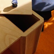 A table with storage in the legs