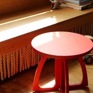 Red stool in the sun