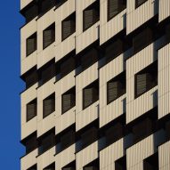 Geometric facade at the College Road building by HTA Design