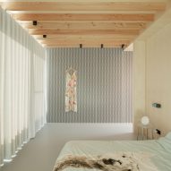 Wood-lined bedroom at the BEEV home by ISM Architecten
