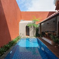 Courtyard swimming pool at a home in Jakarta