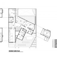 Second floor plan of Distracted House by Ismail Solehudin Architecture