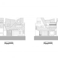 Elevation drawings of Distracted House by Ismail Solehudin Architecture