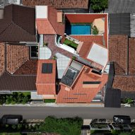 Aerial view of Distracted House in Jakarta by Ismail Solehudin Architecture
