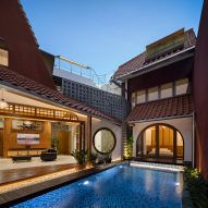 Courtyard swimming at a Jakarta home