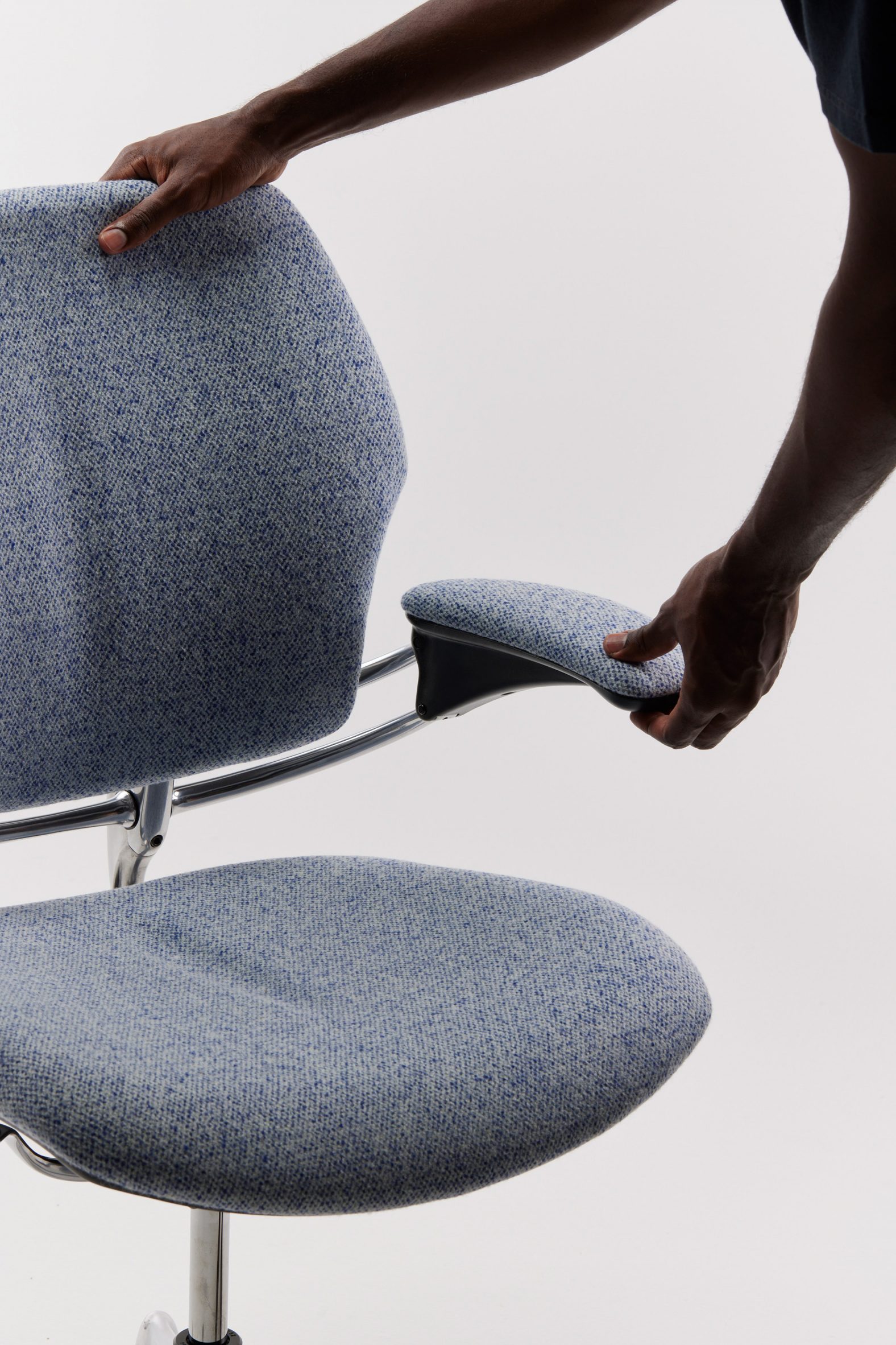 Blue-grey Humanscale task chair