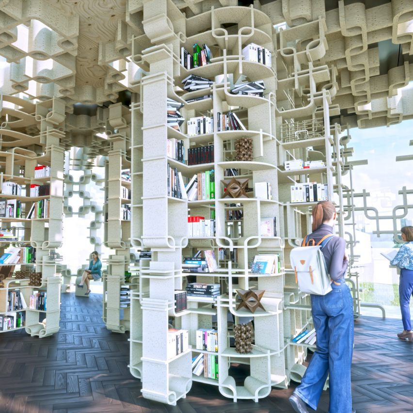 visualisation of a library design by a student at Oxford Brookes University