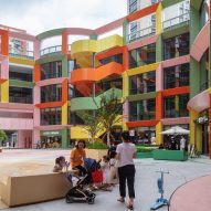 Colourful courtyard at Shenzhen Women and Children's Centre