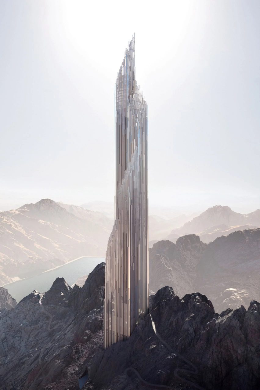 Neom Trojena tower renders Zaha Hadid