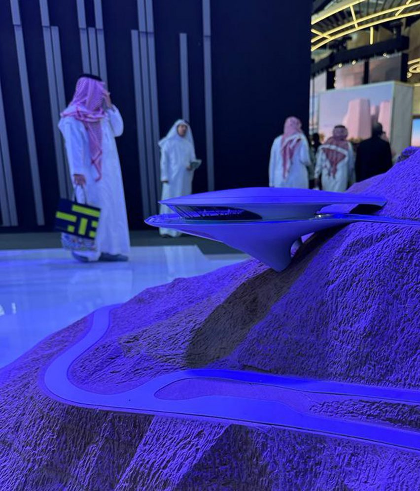 UK studio Zaha Hadid Architects has designed a mountaintop viewpoint as part of the Trojena ski resort at Neom in Saudi Arabia.