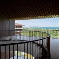 Balcony at the Sanya Wellness Retreat hotel in Hainan by Neri&Hu