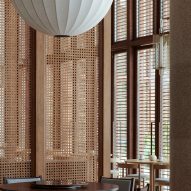 Hotel interior with rattan screens