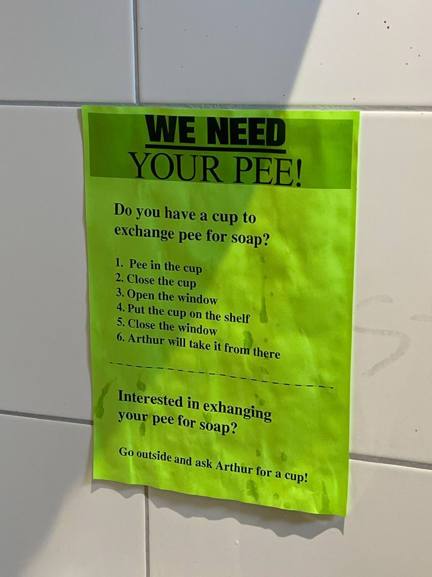 Poster calling for people to donate their pee