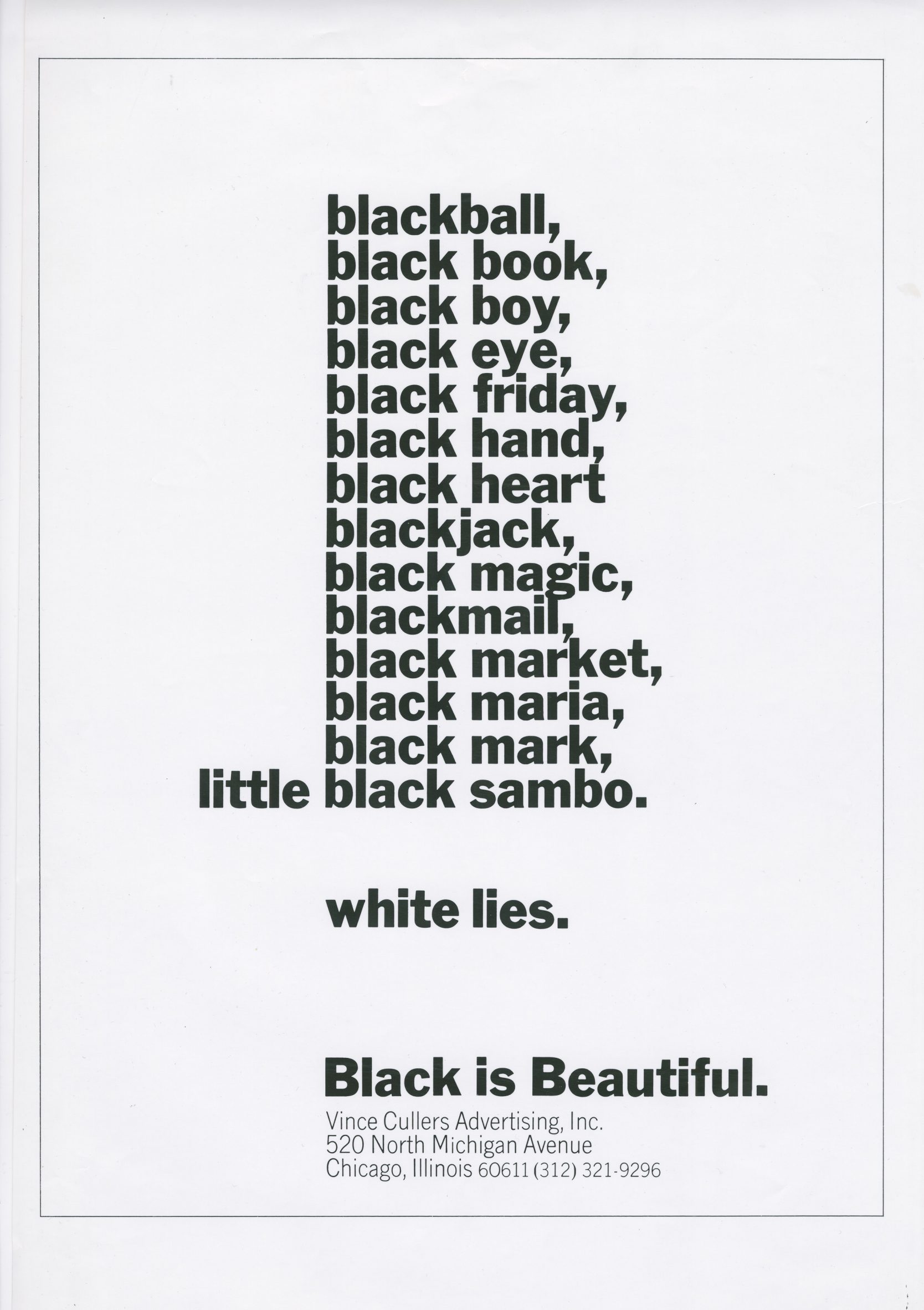 Emmett McBain's Black is Beautiful advert