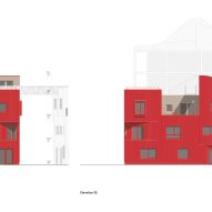 Elevation drawings of the Haus 2+ office building by Office ParkScheerbarth
