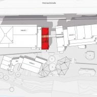 Site plan of the Haus 2+ office building by Office ParkScheerbarth