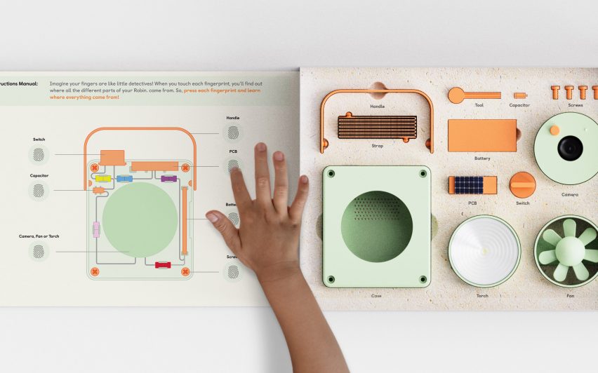 Child interacting with Landor & Fitch's Robin modular kit concept