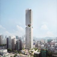 ODA designs skyscraper punctured by "greenery-filled terrarium" in Seoul