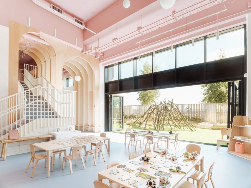 Overview of the Nest nursery in east London by Delve Architects