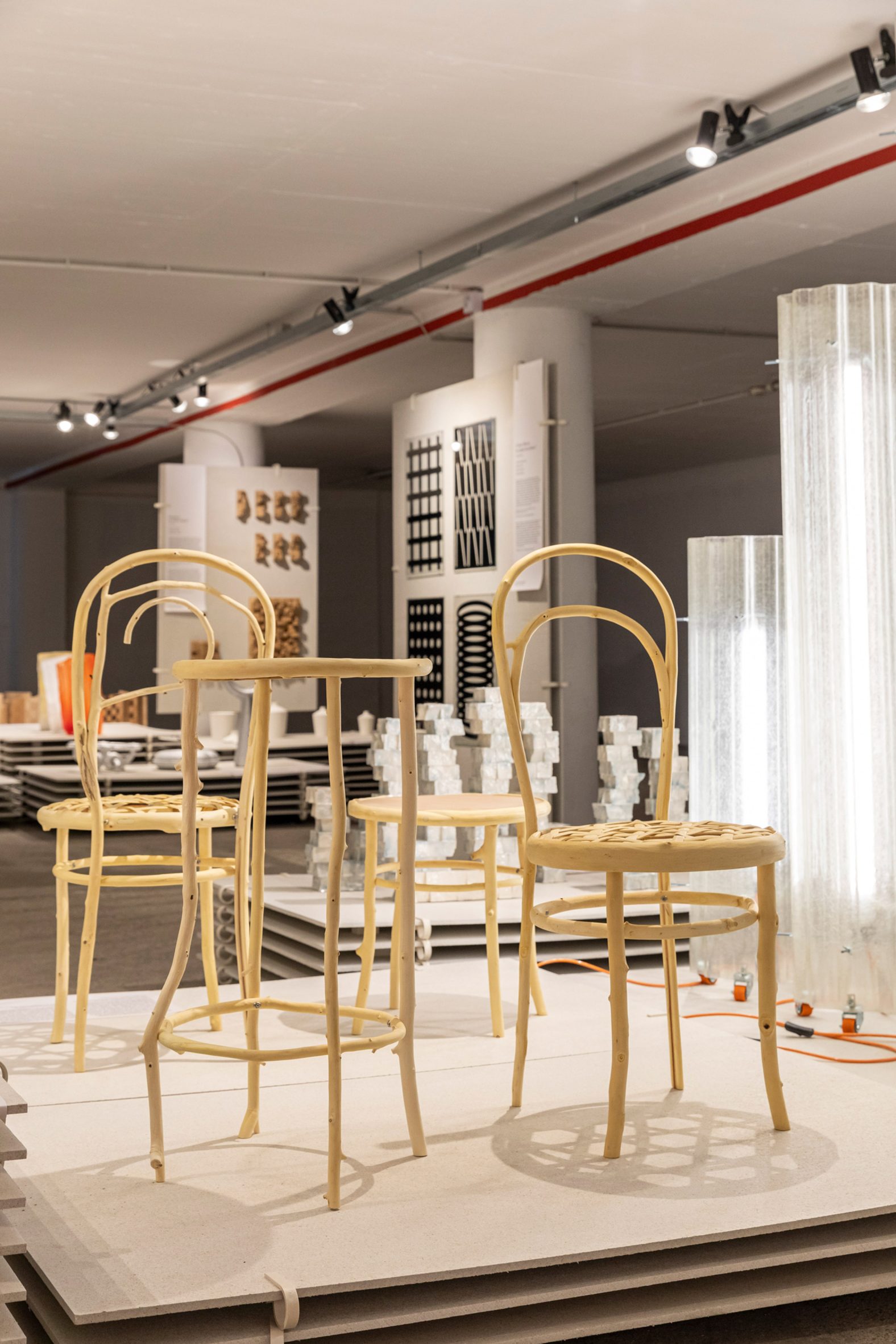 Chairs by Austrian designer Jakob Niemann in The Series exhibition at Vienna Design Week