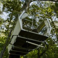Henry K Wein designs portable treehouse that can be towed by bicycle