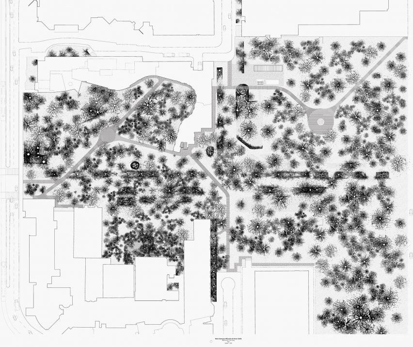 a plan of plants on a campus by Matt Arnot and Fion Kong