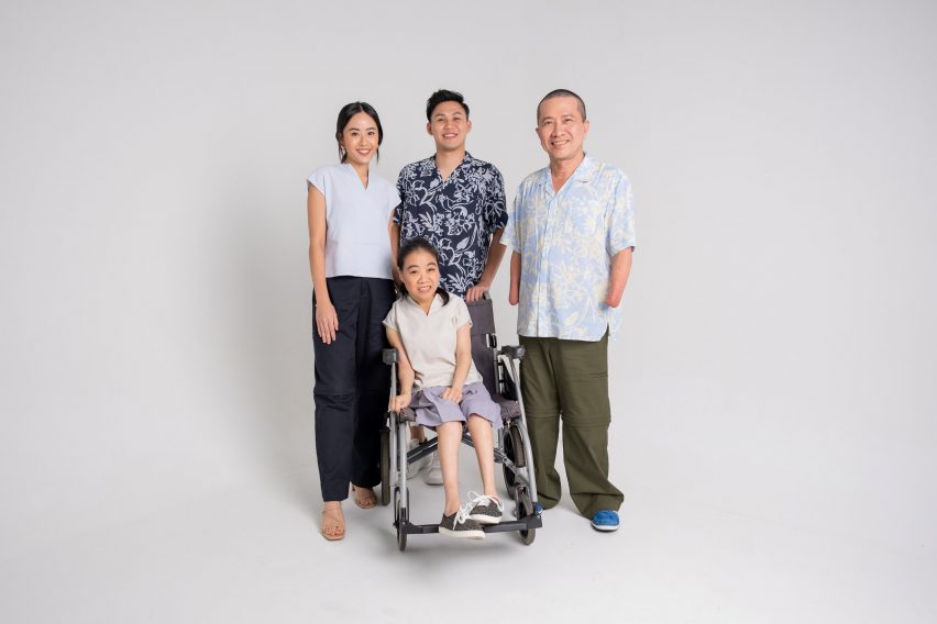 Photo of four models, a mix of disabled and able-bodied people, wearing Will & Well's Adaptable clothing collection