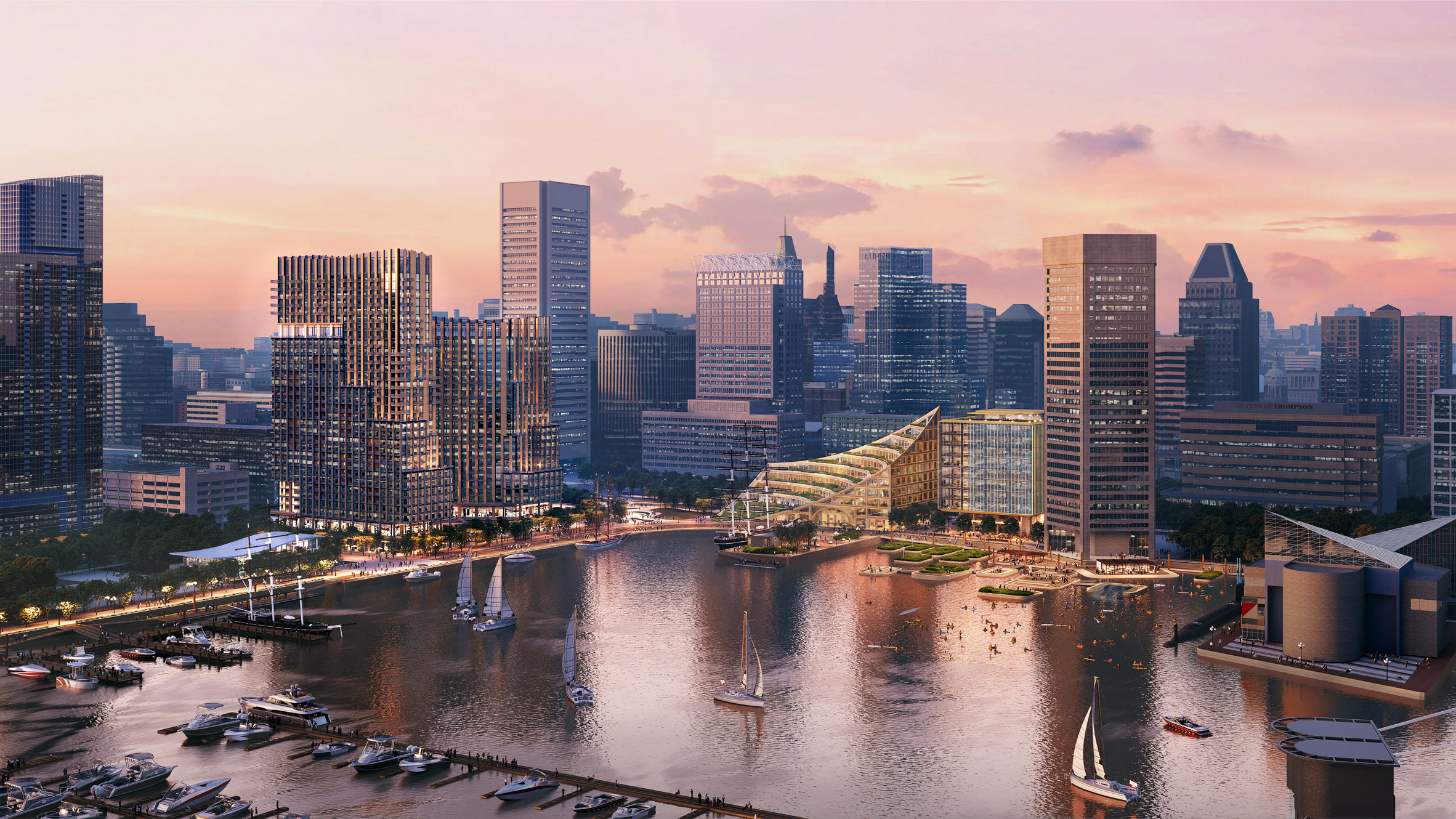 Master plan for redevelopment of Baltimore inner harbor