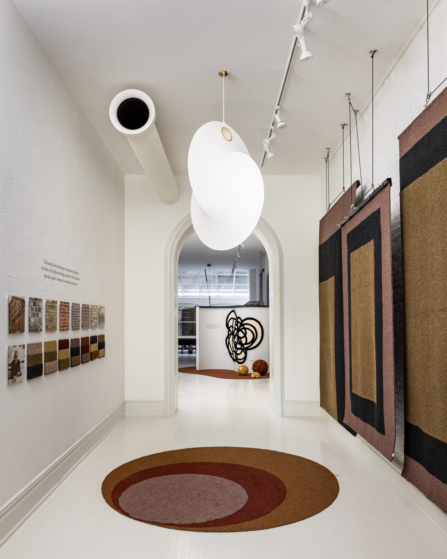 Rugs on display within Kasthall's showroom in New York City 