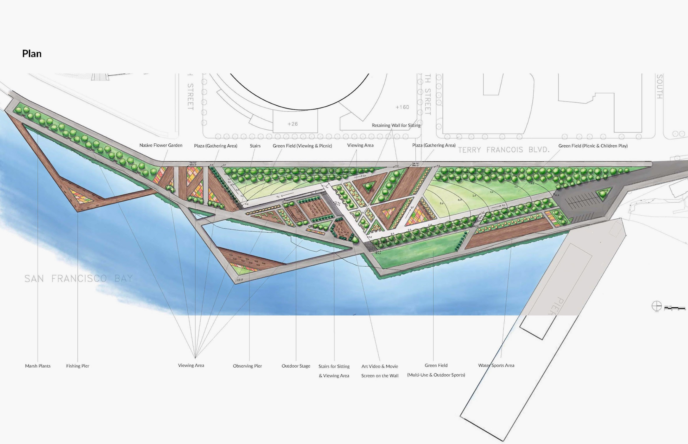 Plan view of coastal area