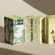 Three boxes of white wine by Ami Ami with packaging and ،nding designed by Wedge