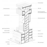 Sectional isometric drawing of the harbour master's office tower in Calais by Atelier 9.81