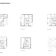 Floor plans of the harbour master's office tower in Calais by Atelier 9.81