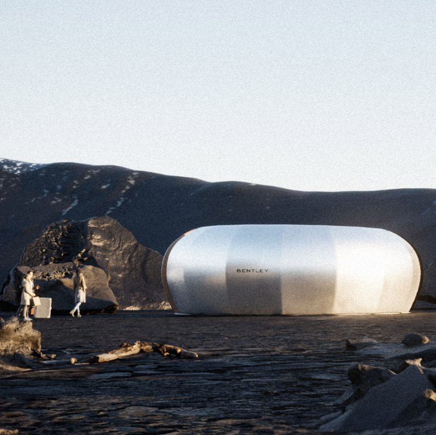Bentley Intercontinental Pavilion situated in an icy landscape