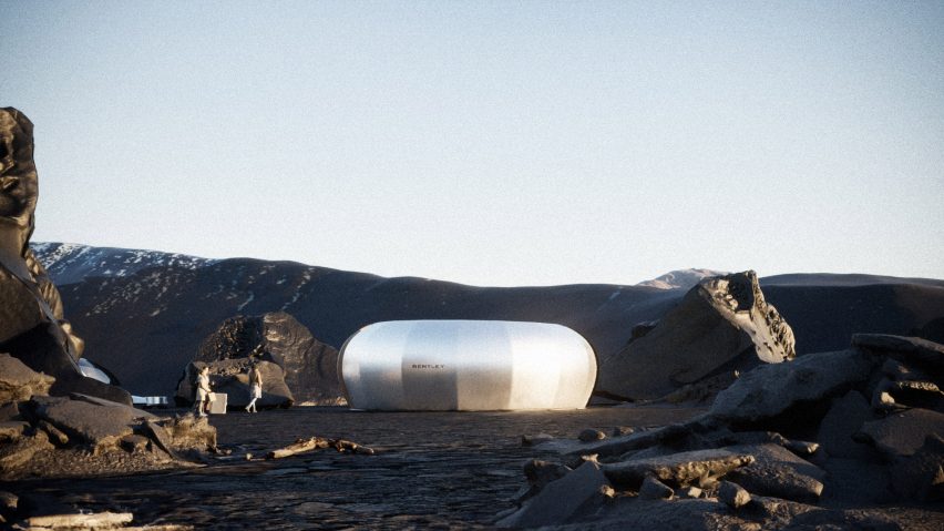 Bentley Intercontinental Pavilion situated in an icy landscape