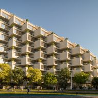 Exterior of Park Rise at Ellinikon in Athens by BIG