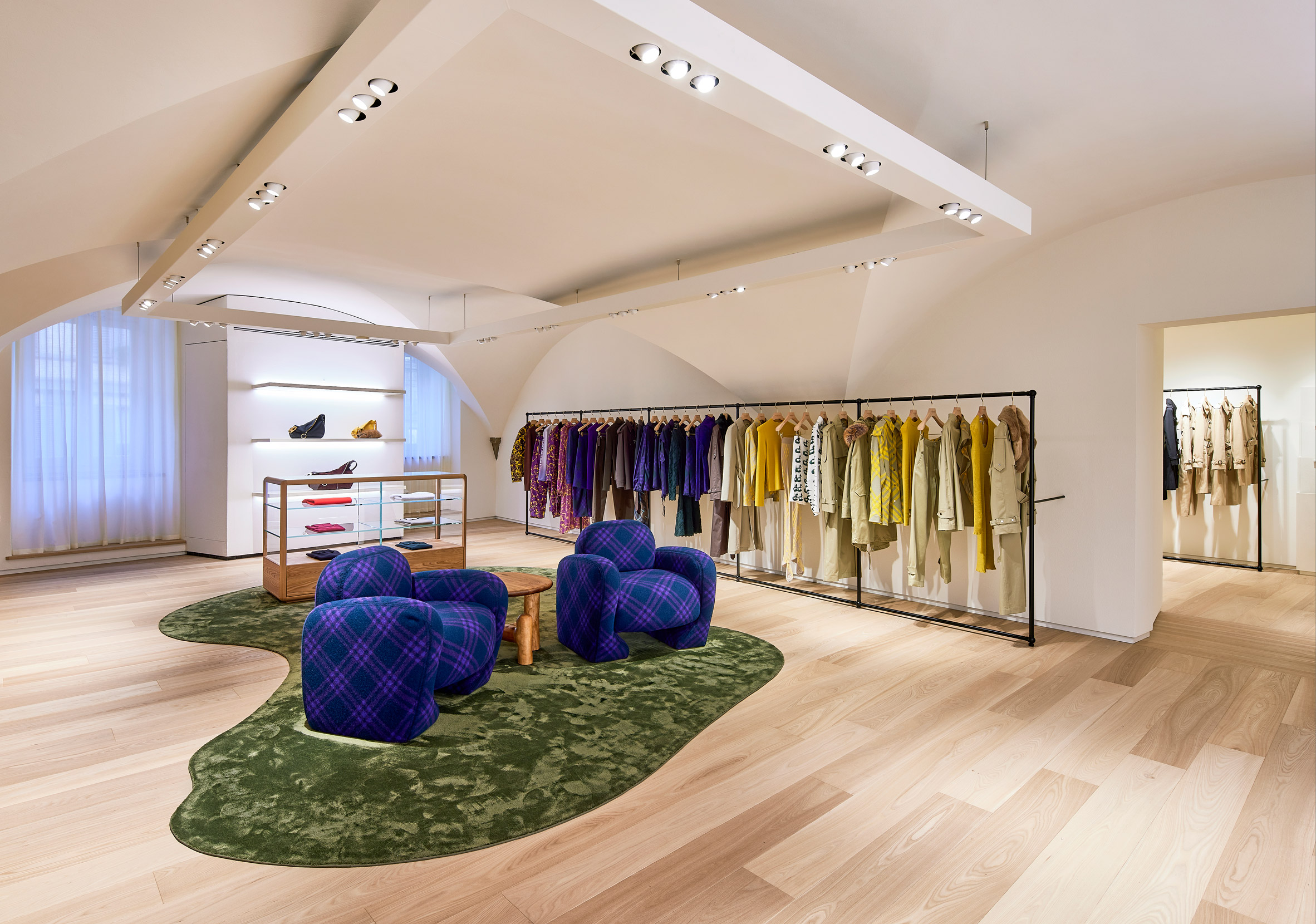 Photograph of interior of Burberry store
