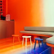 Colour-drenched coffee shop by Uchronia references "sunsets in the Tunisian desert"