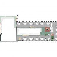 Plan drawing of industrial office building by De Winder Architekten