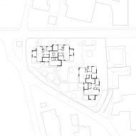 Plan drawing of apartment complex by Ductus in Switzerland