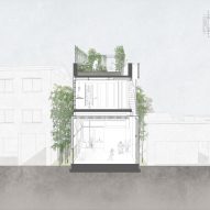 Section drawing of study in Seoul by YounghanChung Architects