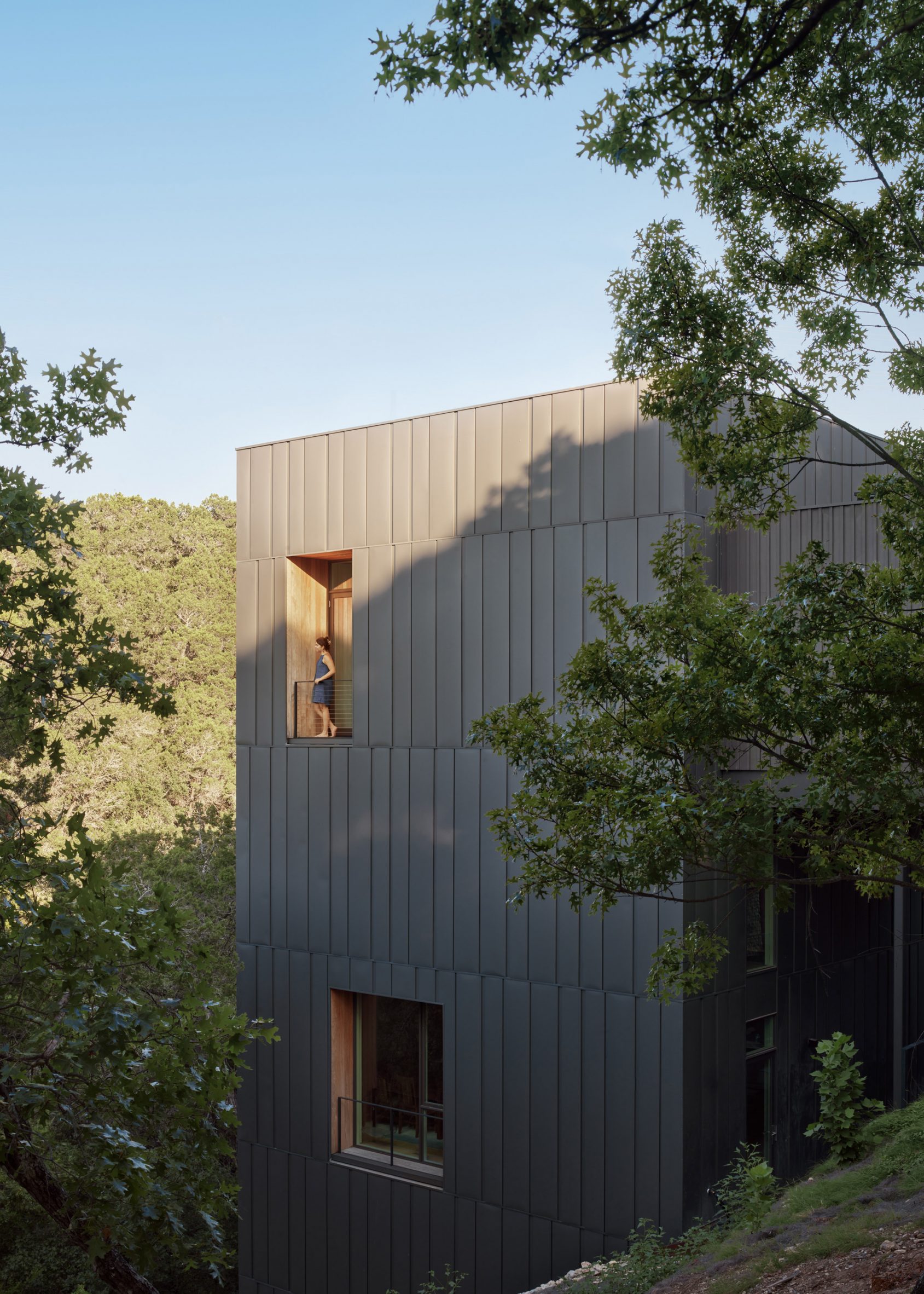 gray steel house in the mountains