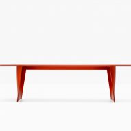 Red Frank table by Pedrali