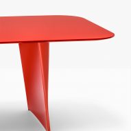 Red Frank table by Pedrali