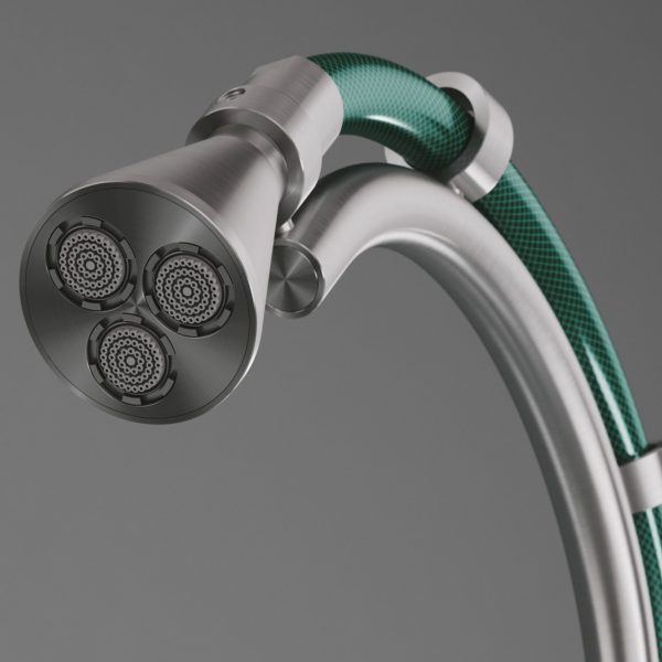 Formafantasma designs “nomadic” shower powered by garden hose