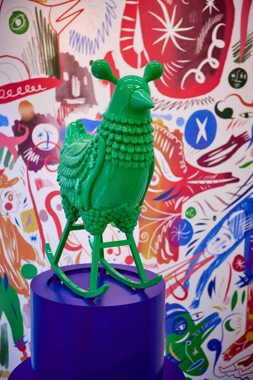 Green Chicken by Jamie Hayon at Nuevo Nouveau exhibition