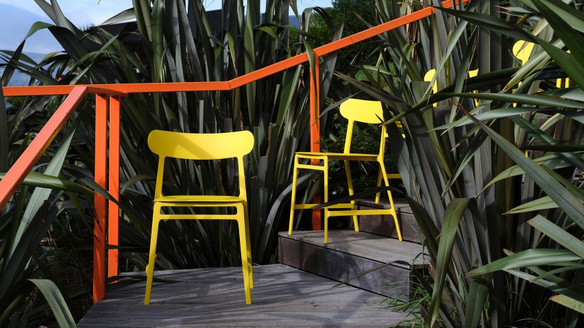 Yellow Lightly chairs by Formway for Noho