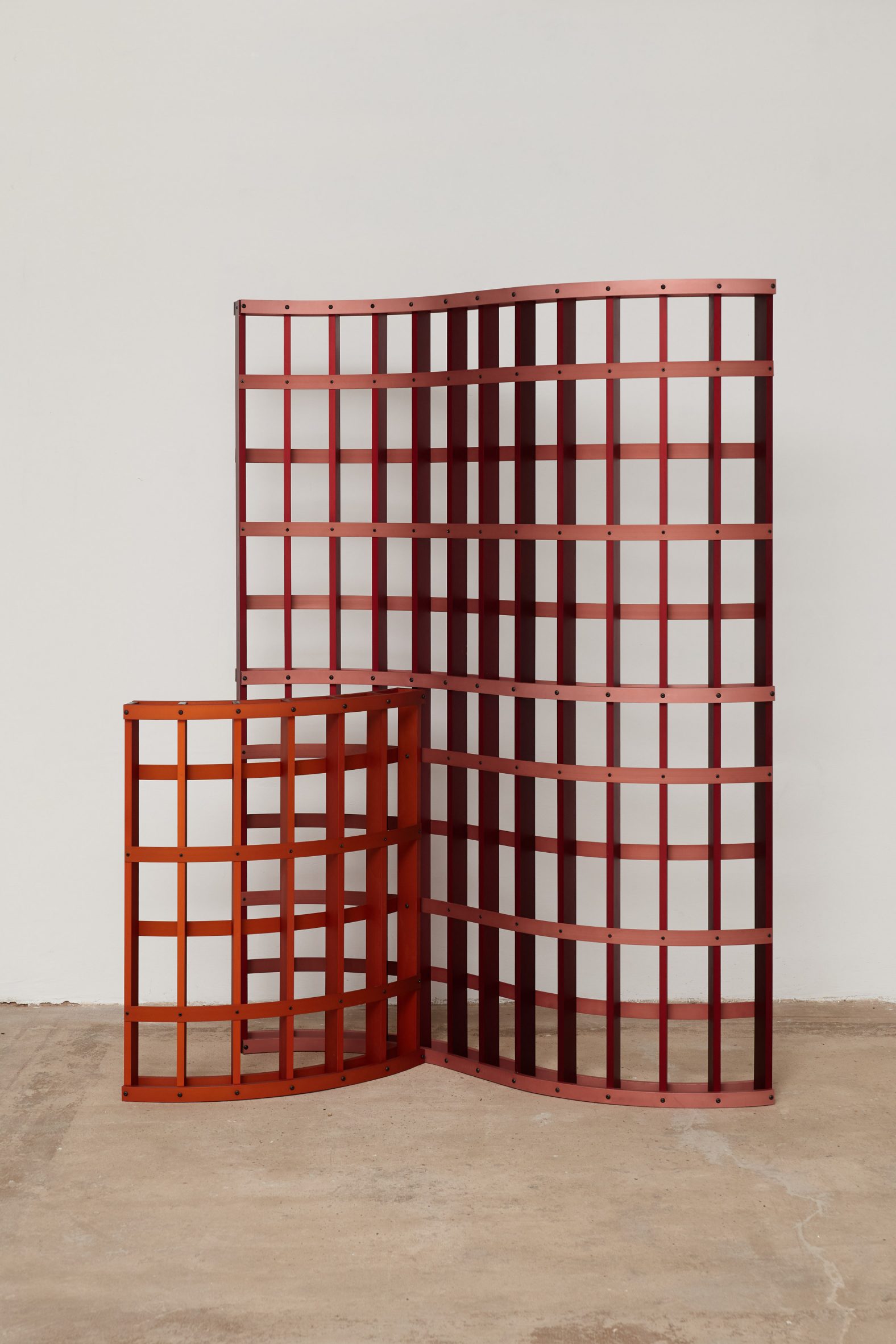 A red screen divider