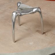An aluminum stool