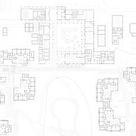 Ground floor plan of a cluster at the Alzheimer's Village in France by NORD Architects